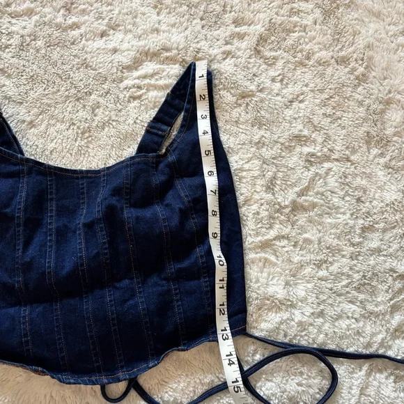 PacSun Denim Corset Crop Top - Picture 6 of 10